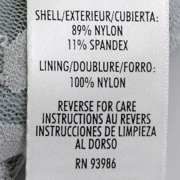 Casual Corner Gray Floral Lace Overlay Scallop Hem Blouse Women's Size Large