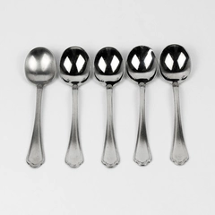 Lot Of 5 Sant Andrea Rossini (Stainless) Flatware Round Soup Spoons 6.75" Long