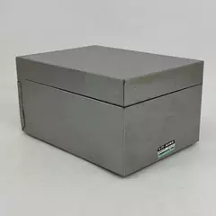 Vtg LIT-NING Products Gray Metal 3x5 Hinged Recipe Or Index Card File