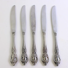 Lot of 5 Oneida Silver Renoir-Pembrooke (Stainless) Flatware Modern Hollow Knife