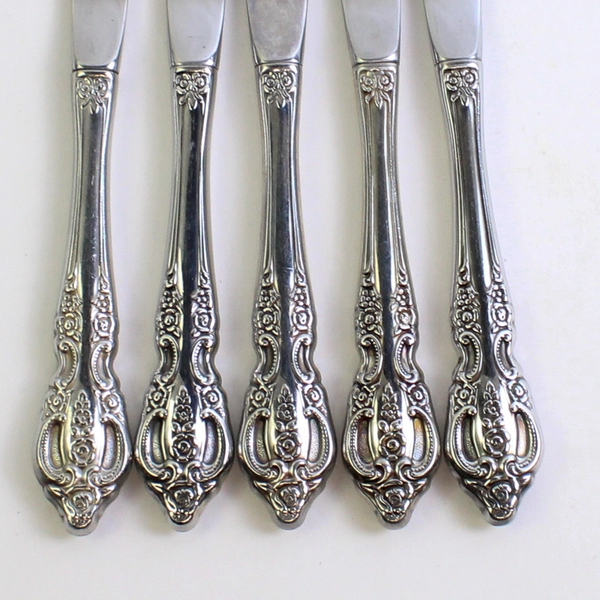Lot of 5 Oneida Silver Renoir-Pembrooke (Stainless) Flatware Modern Hollow Knife