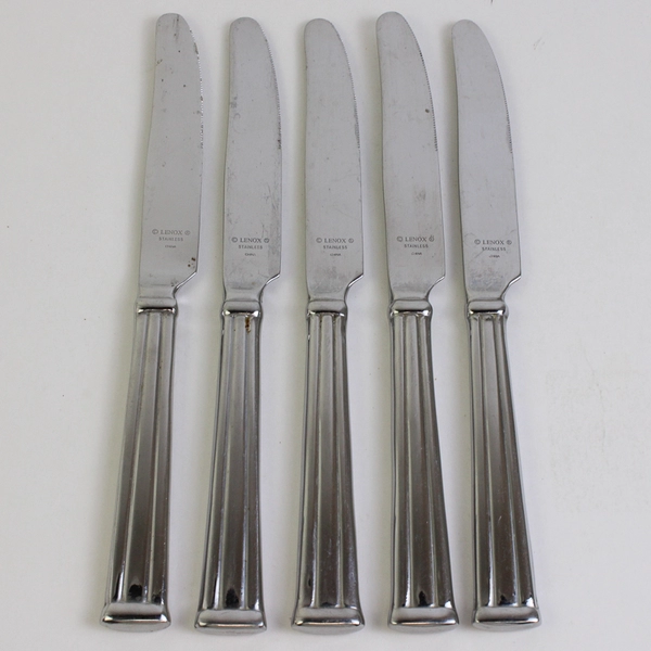 Lot of 5 Lenox Lanford (Stainless) Flatware New French Solid Knives
