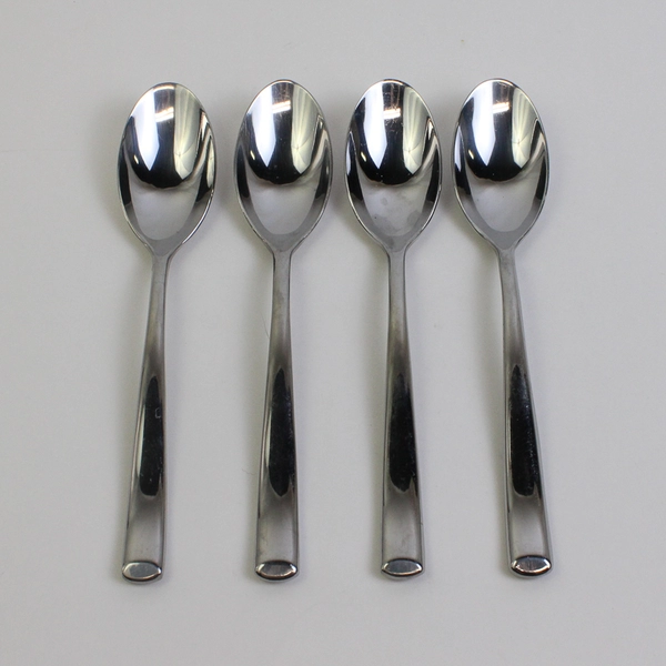 Lot of 4 Mikasa Addison (Stainless) Flatware Oval Soup Spoon 8" Long