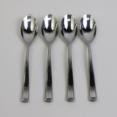 Lot of 4 Mikasa Addison (Stainless) Flatware Oval Soup Spoon 8" Long