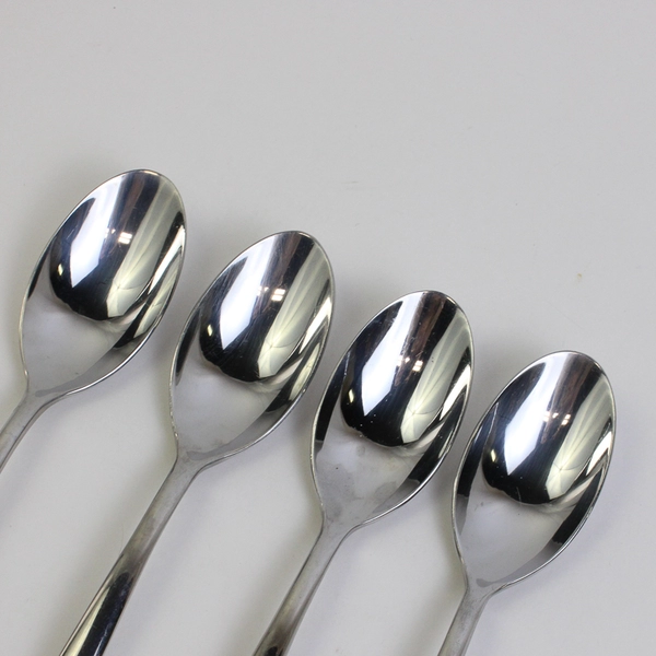 Lot of 4 Mikasa Addison (Stainless) Flatware Oval Soup Spoon 8" Long