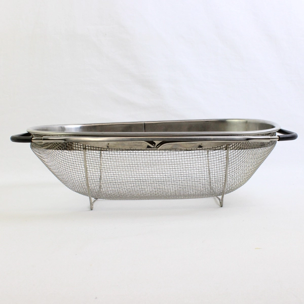 Over The Sink Oval Colander Kitchen Strainer Retractable Handle