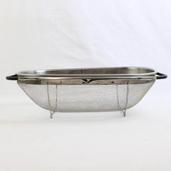 Over The Sink Oval Colander Kitchen Strainer Retractable Handle