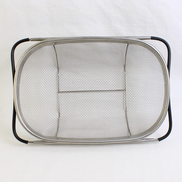 Over The Sink Oval Colander Kitchen Strainer Retractable Handle