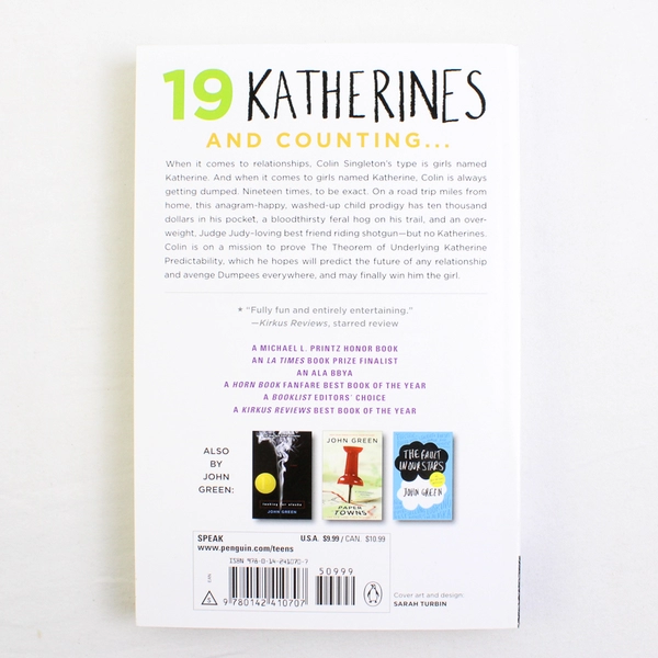 An Abundance of Katherines by John Green 2012 Paperback