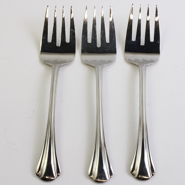 Lot of 3 Pfaltzgraff Margate (Stainless) Flatware Cold Meat Fork Large