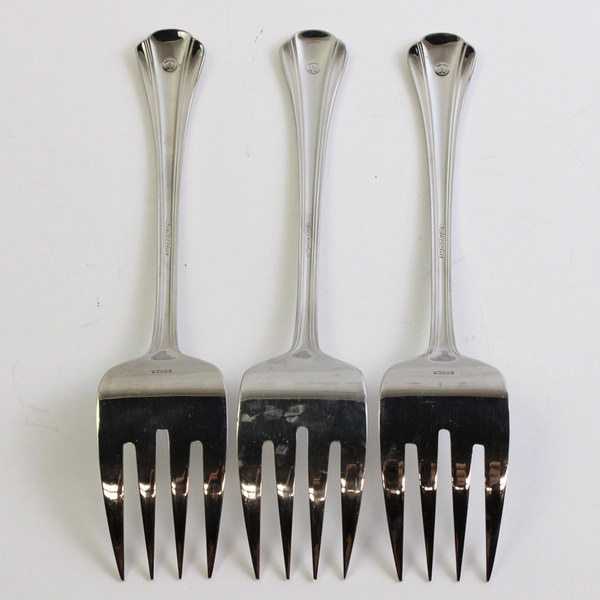 Lot of 3 Pfaltzgraff Margate (Stainless) Flatware Cold Meat Fork Large