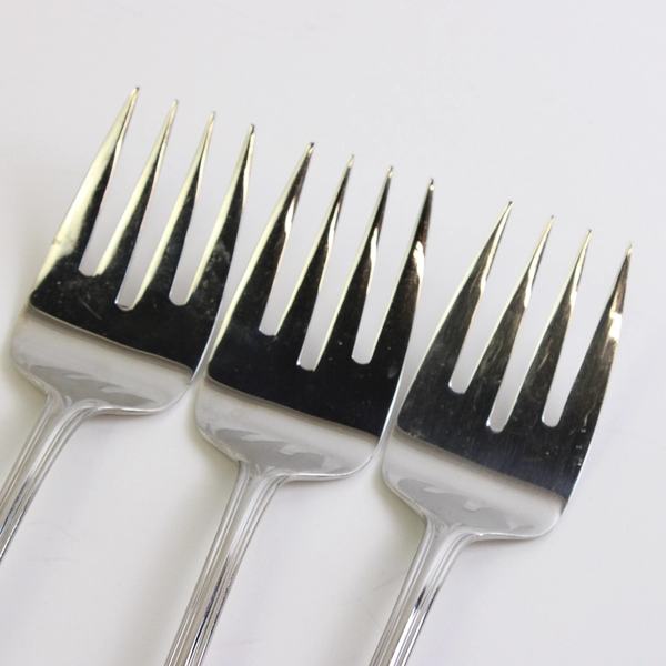 Lot of 3 Pfaltzgraff Margate (Stainless) Flatware Cold Meat Fork Large