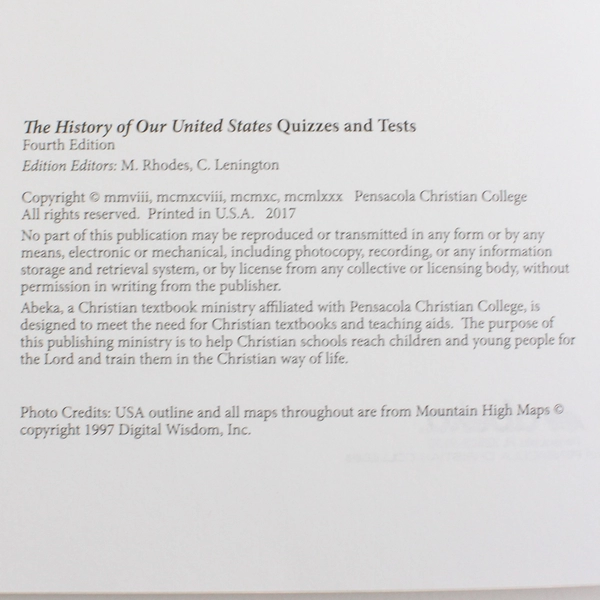 Set of 3 Teacher Answer Books The History of Our United States 2017 Paperback