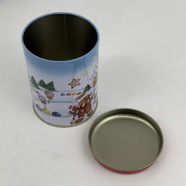 Lot of 3 Holiday Decor Round Kitchen Canister Santa's Workbench Carolers Motif