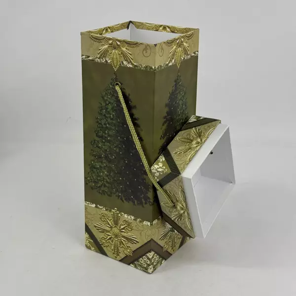 Lindy Bowman Christmas Box Tree Deco Elegant Wine Gift