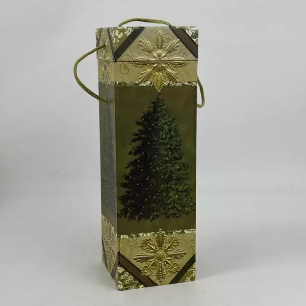 Lindy Bowman Christmas Box Tree Deco Elegant Wine Gift