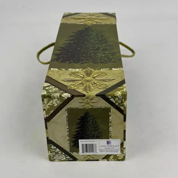 Lindy Bowman Christmas Box Tree Deco Elegant Wine Gift