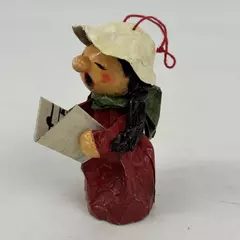 Papier Paper Mache Christmas Caroler Ornament Taiwan Peoples Republic of China