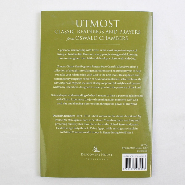 Utmost Classic Readings and Prayers Oswald Chambers 2012 Paperback