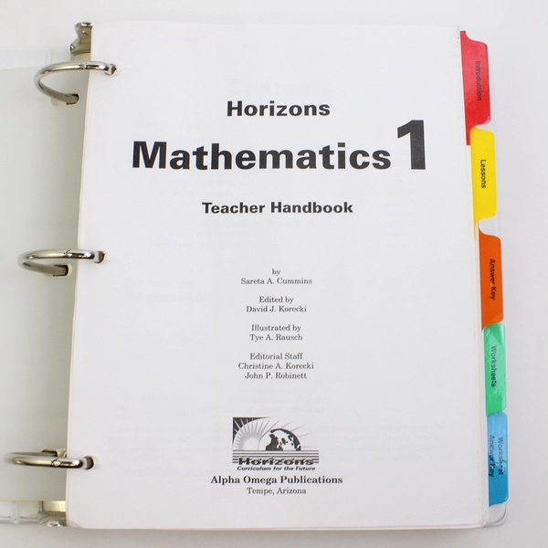 Horizons Mathematics 1 Teacher Handbook Sareta A Cummins 3-Ring Complete 1991