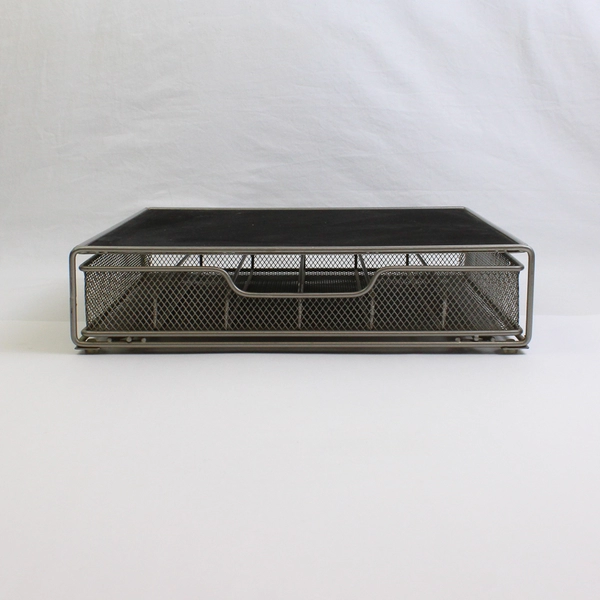 Unbranded Coffee Pod Silver/Black Metal Storage Drawer Organizer 13.5" x 13"