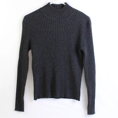VTG Preview Collection Charcoal Gray Merino Wool Mock Neck Sweater Women's Small