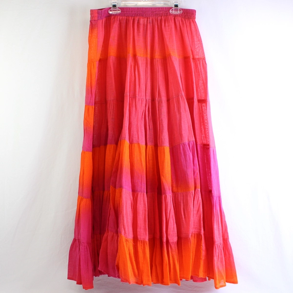 VTG Stephanie Thomas Sport Pink and Orange Ombre Maxi Skirt Women's Sz 16