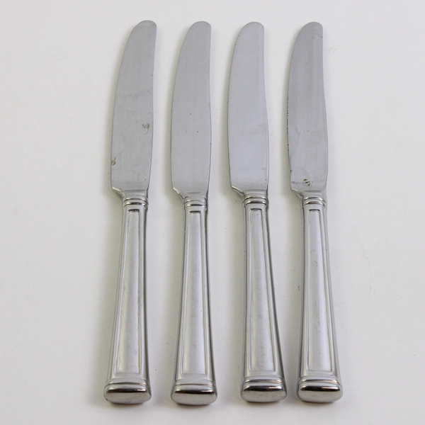 Lot Of 4 Lenox Esquire (Stainless) Flatware Dinner Knives 9.5" Long
