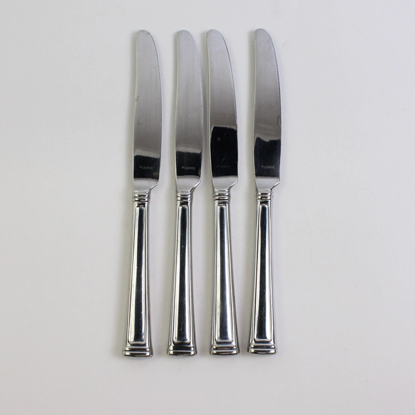 Lot Of 4 Lenox Esquire (Stainless) Flatware Dinner Knives 9.5" Long