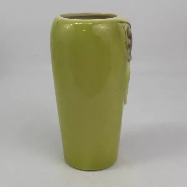 Vintage Royal Copley Vase Chartreuse Green Leaf Design 9.5 Inch