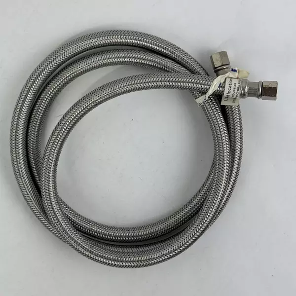 Eastman 5 Foot 3/8 Inch Metal Flexible Water Hose With 1/4 Inch Connectors