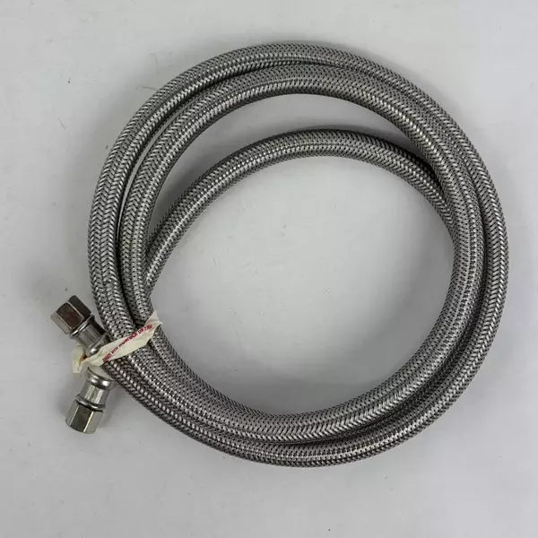 Eastman 5 Foot 3/8 Inch Metal Flexible Water Hose With 1/4 Inch Connectors