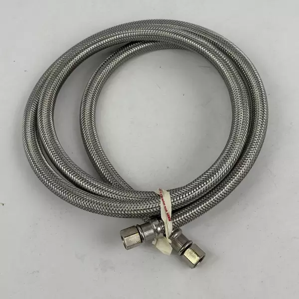 Eastman 5 Foot 3/8 Inch Metal Flexible Water Hose With 1/4 Inch Connectors