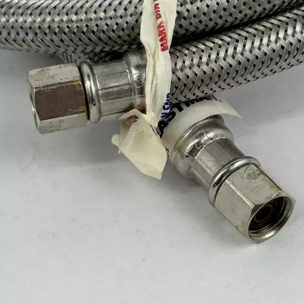 Eastman 5 Foot 3/8 Inch Metal Flexible Water Hose With 1/4 Inch Connectors