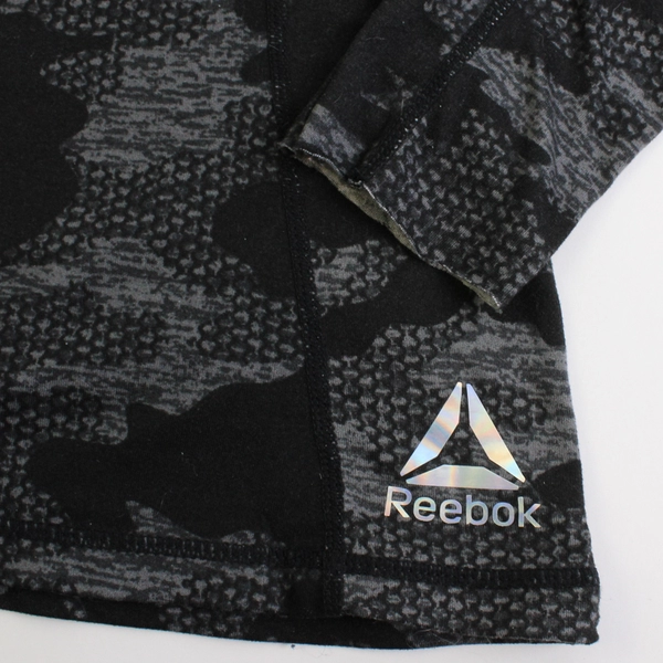 Reebok Gray Camo Long-Sleeve Athletic Shirt Women's Size Small