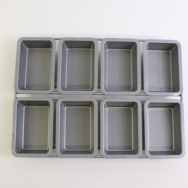 Food Network Metal Baking Loaf Pan/Dish 6 Rectangular Holes 9.25" x 13"