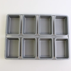 Food Network Metal Baking Loaf Pan/Dish 6 Rectangular Holes 9.25" x 13"