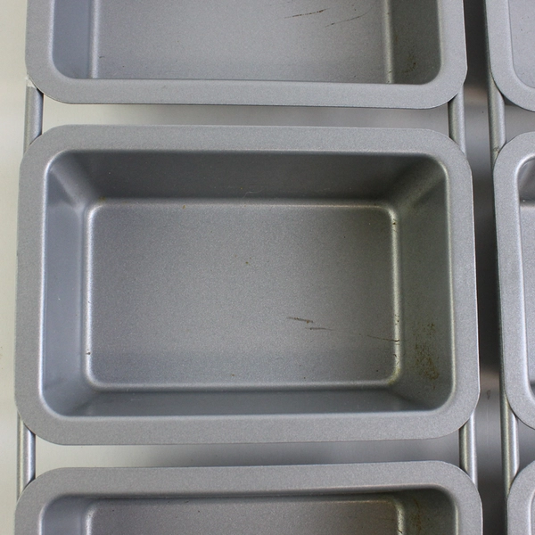 Food Network Metal Baking Loaf Pan/Dish 6 Rectangular Holes 9.25" x 13"