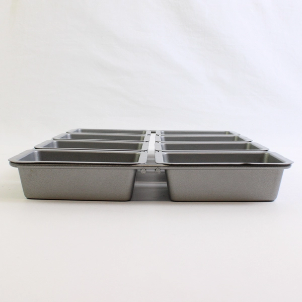 Food Network Metal Baking Loaf Pan/Dish 6 Rectangular Holes 9.25" x 13"