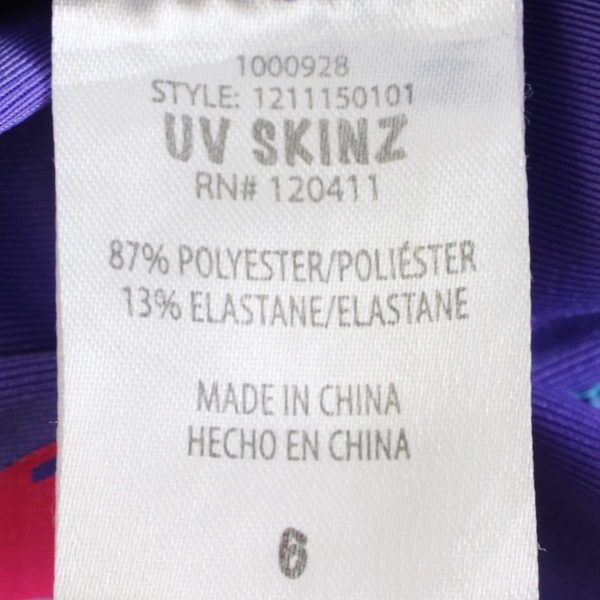 UV Skinz Mermaid Graphic Purple Swim Shirt Girls' Size 6