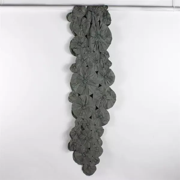 Medium Gray 3D Rosette Design Table Runner 120"