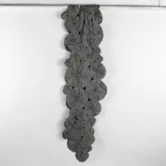 Medium Gray 3D Rosette Design Table Runner 120"