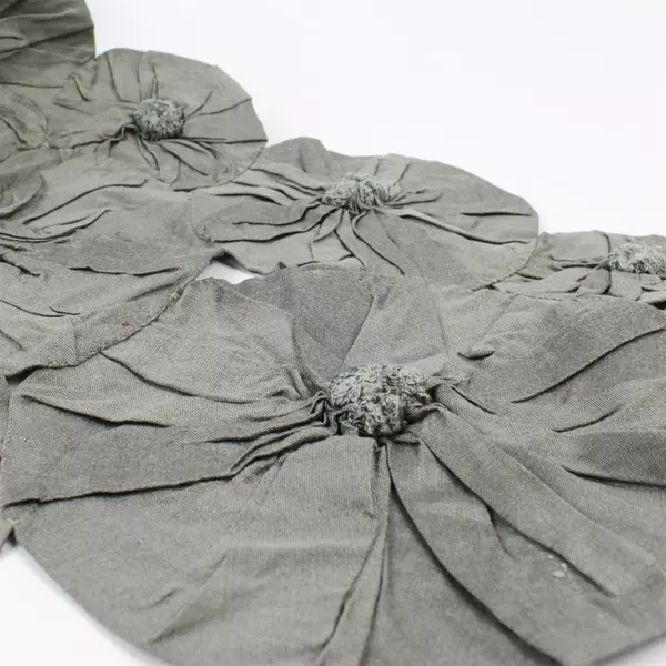 Medium Gray 3D Rosette Design Table Runner 120"