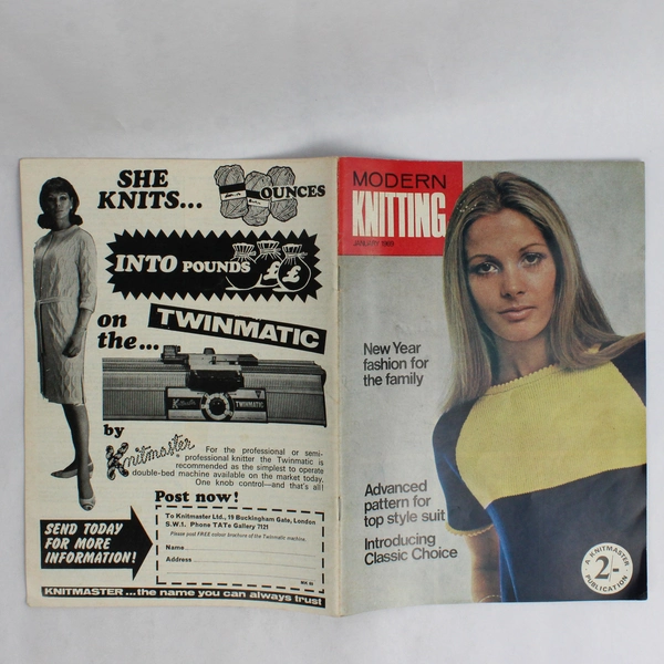Vintage Modern Knitting Magazine Machine Knitting January 1969 New Year Fashion