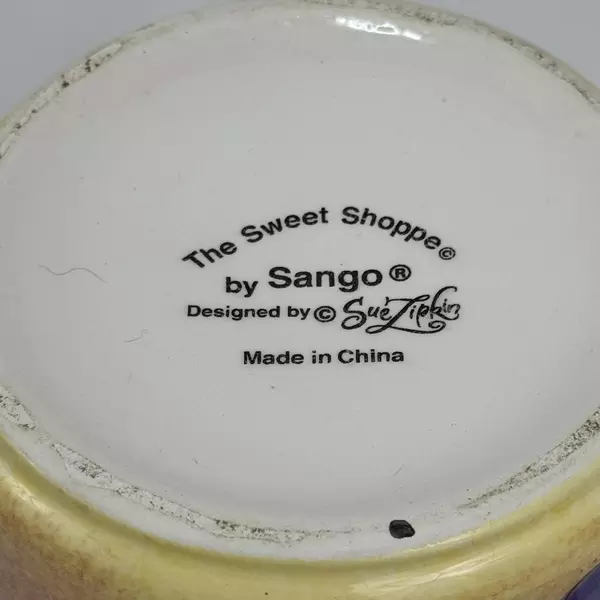 Sango Sweet Shoppe Colorful 6.75 Inch Ceramic Canister w/ Lid Sue Zipkin