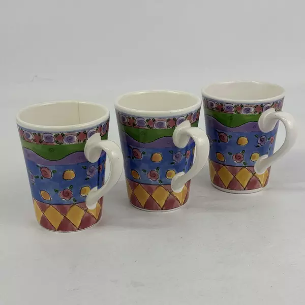 Lot of 3 Sango Sweet Shoppe Lemon Sherbet Mugs