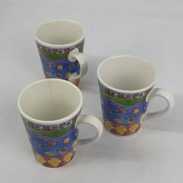 Lot of 3 Sango Sweet Shoppe Lemon Sherbet Mugs