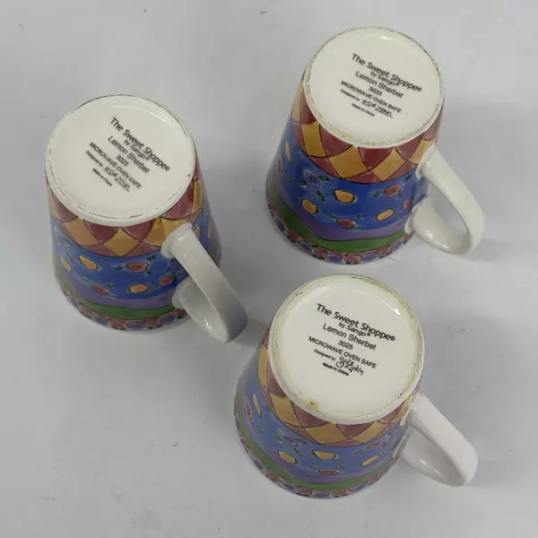 Lot of 3 Sango Sweet Shoppe Lemon Sherbet Mugs