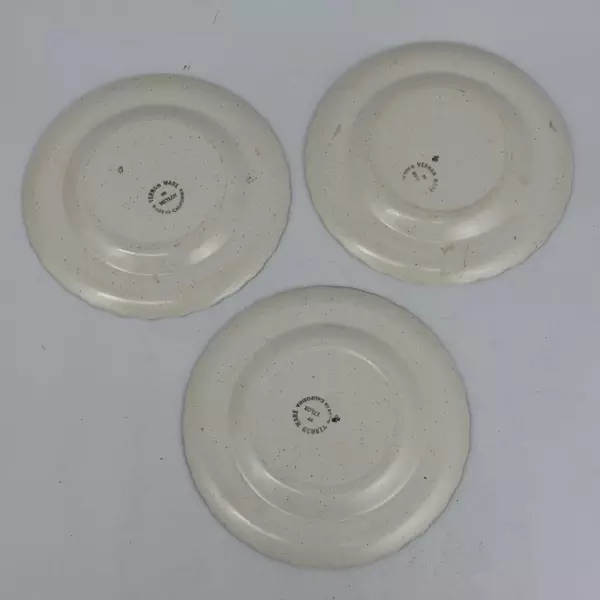 Set of 3 Vtg Metlox Poppytrail Vernon Ware Vineyard Salad Plates 7.5 Inch