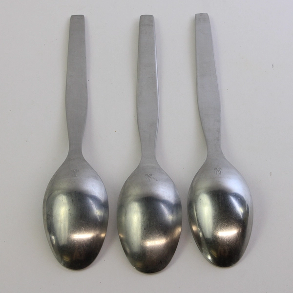 Lot Of 3 Gourmet Settings Lounge (Stainless) Flatware Oval Soup Spoons 8" Long